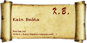 Kain Beáta névjegykártya